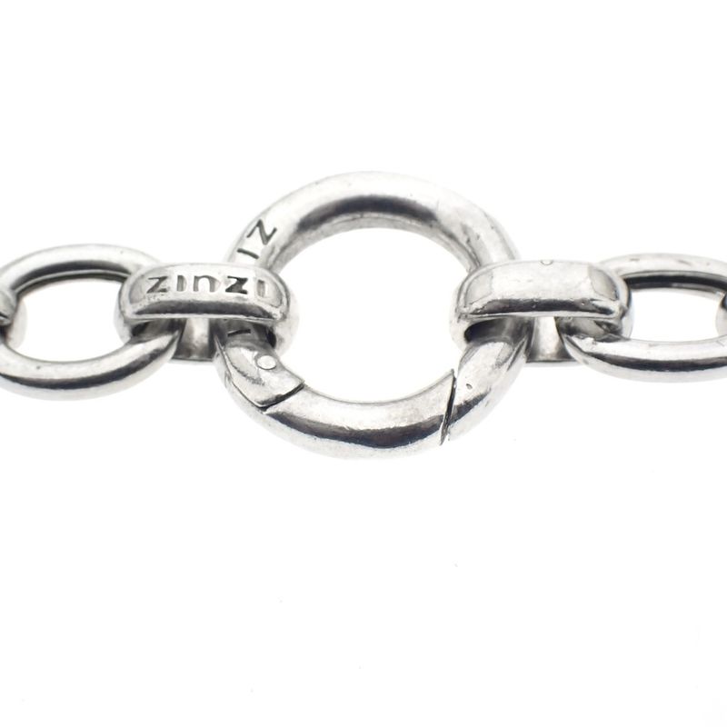 Image 4 of Silver anchor link chain with a heart pendant; ZINZI