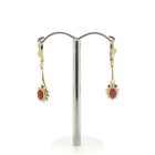 Image 1 of Vintage gold earrings with blood coral