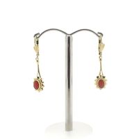 Vintage gold earrings with blood coral