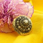 Image 8 of Antique gold brooch with rose-cut diamonds; approx. 0.22 ct.