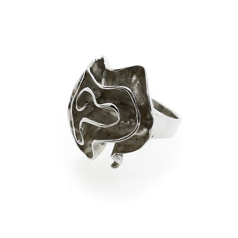Image 4 of Silver ring with organic design