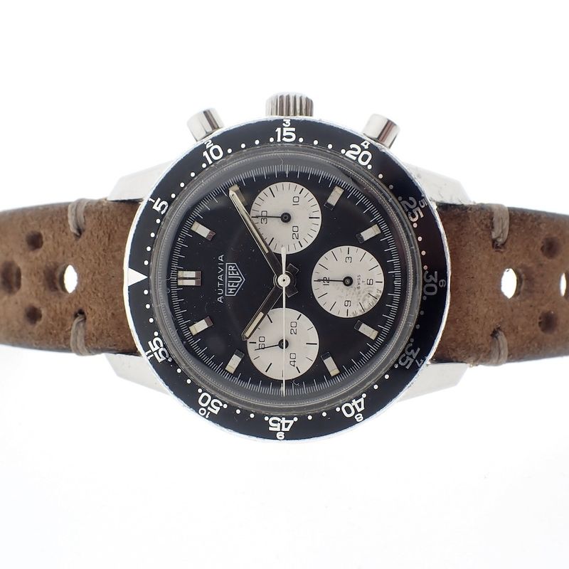Image 8 of Heuer Autavia 2446C; Vintage chronograph men's watch