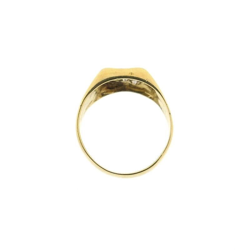 Image 3 of Gold men's signet ring with zirconia