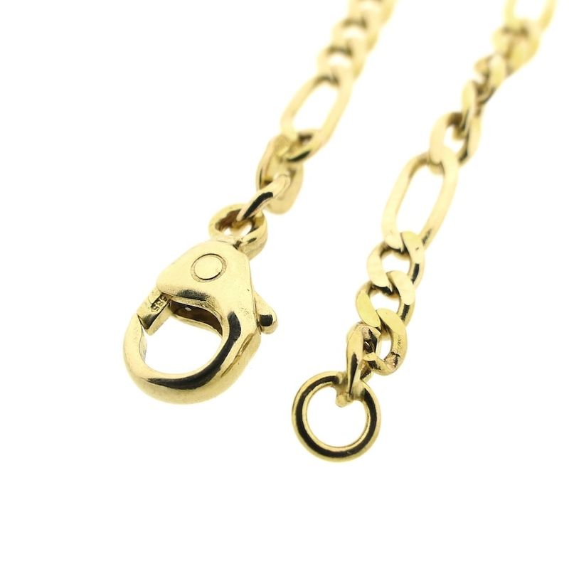 Image 6 of Gold Figaro link bracelet with engraving plate | 18.5 cm