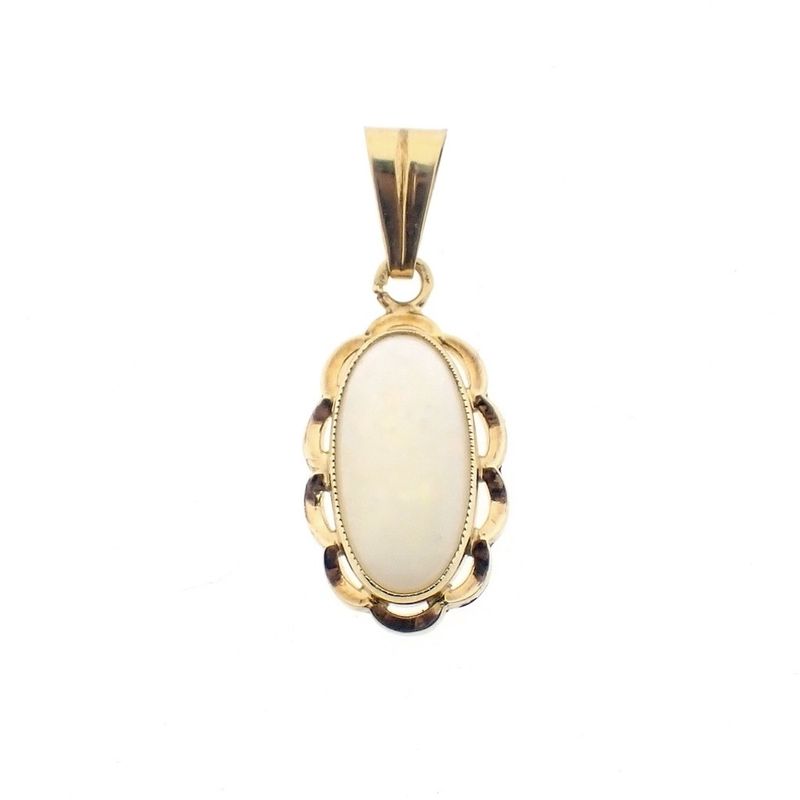 Image 1 of Gold pendant with white opal | Vintage
