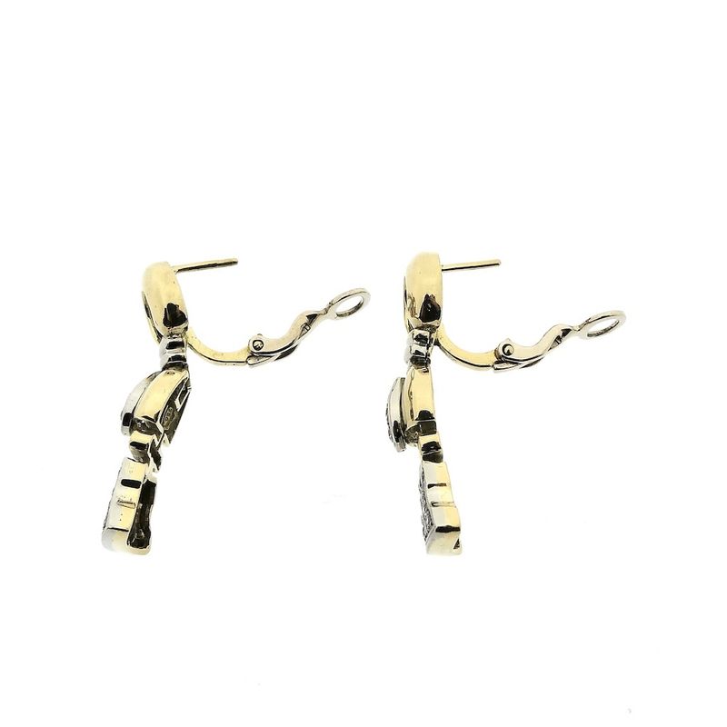 Image 3 of Bicolor gold earrings with diamonds; 0.75 ct.