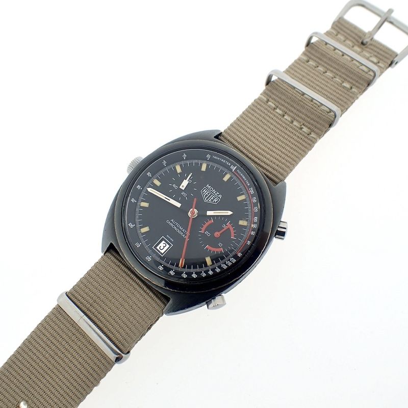 Image 9 of Heuer Monza Chronograaf; Vintage heren horloge