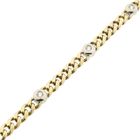 Image 8 of Two-tone gold flat gourmet link bracelet with diamonds; 0.42 ct.
