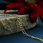 Image 2 of Gold subtle Figaro link bracelet | 21 cm