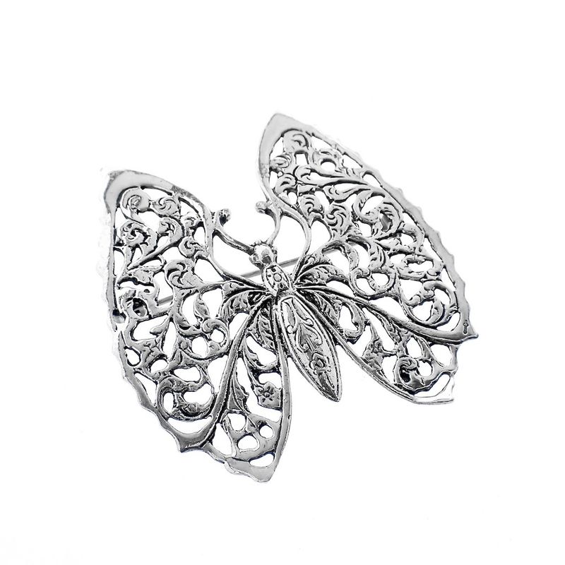 Image 5 of Silver brooch of a butterfly
