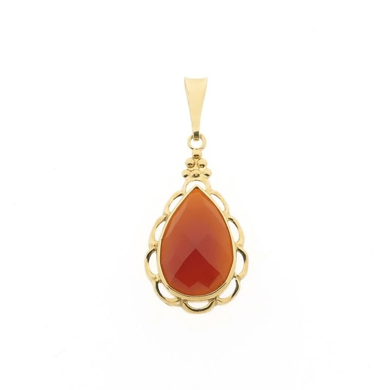 Image 1 of Gold pendant with carnelian | Vintage