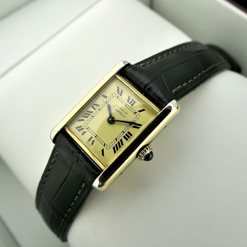 Image 14 of Cartier Tank Vermeil 3 096505; Vintage mechanisch dames horloge