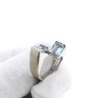 Image 9 of 18K White Gold Toi et Moi Ring with Aquamarine