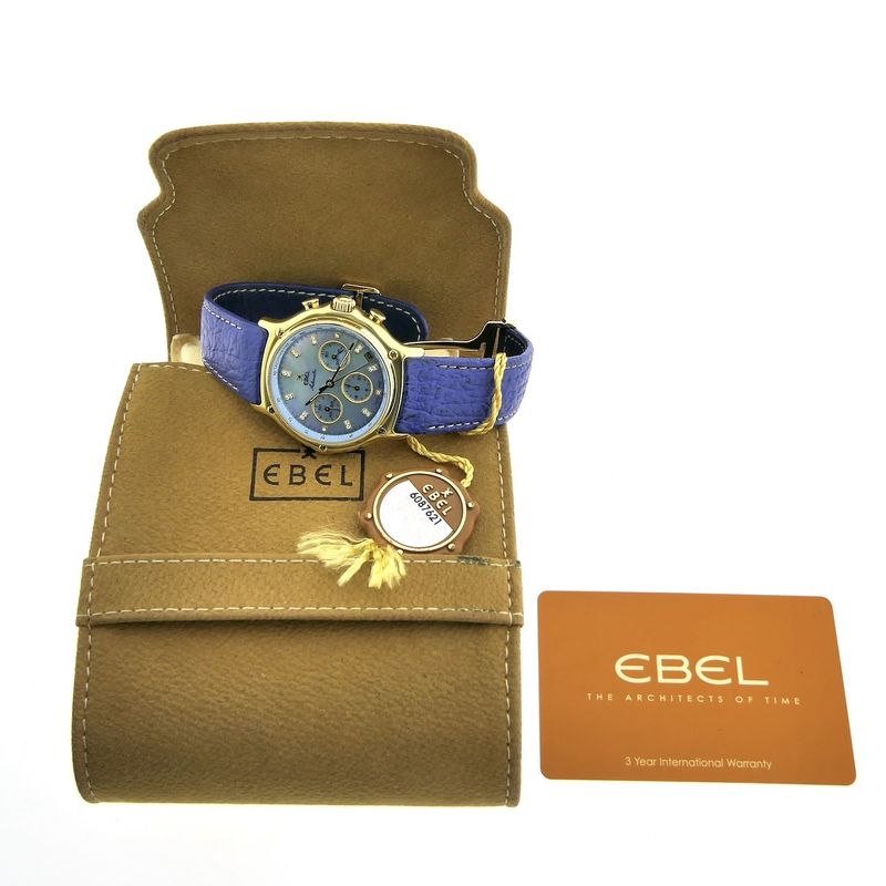 Image 4 of Ebel 1911 El Primero Chronograph; 18k gold watch with mother-of-pearl dial and diamonds