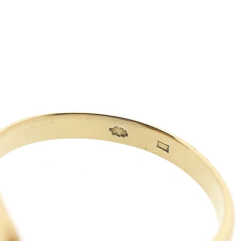 Image 7 of Gold entourage ring with red coral