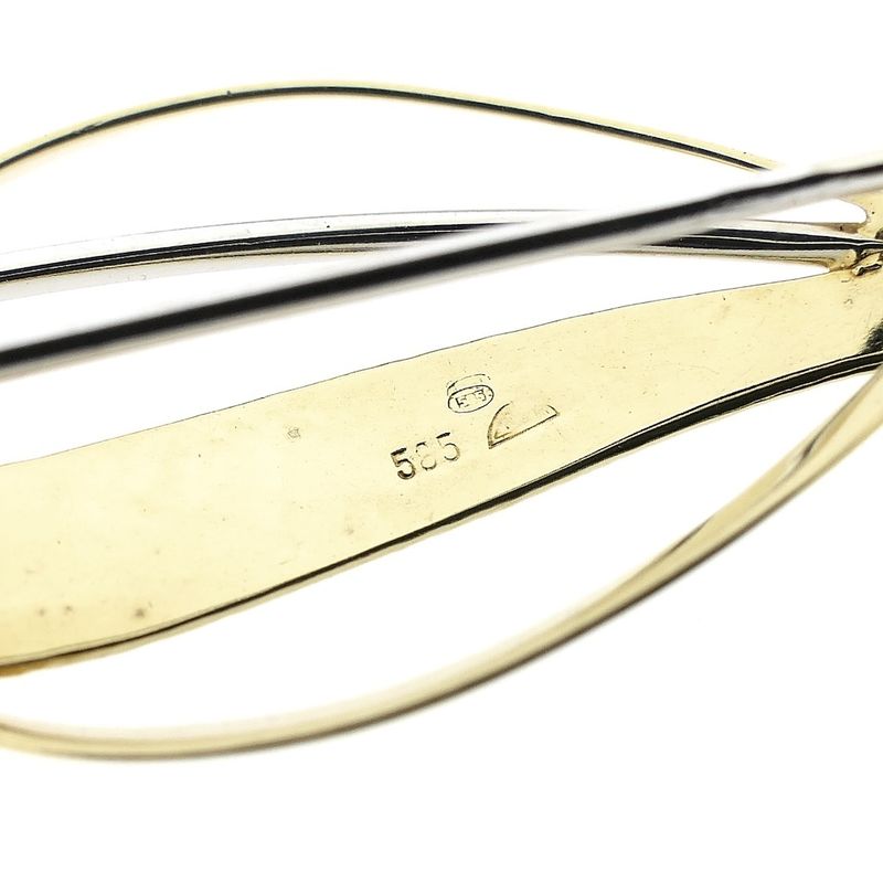 Image 4 of Two-tone gold brooch with pearl