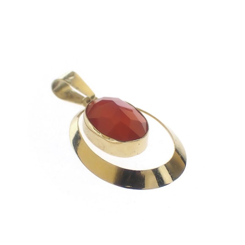 Image 3 of Gold pendant with carnelian | Vintage/antique