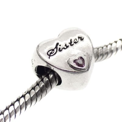 Pandora charm; Silver; Sister Image 2 of Pandora charm; Silver; Sister