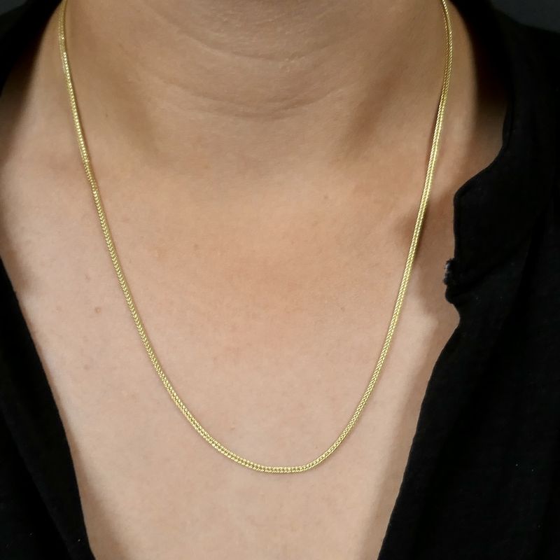 Image 1 of Gold square foxtail link chain