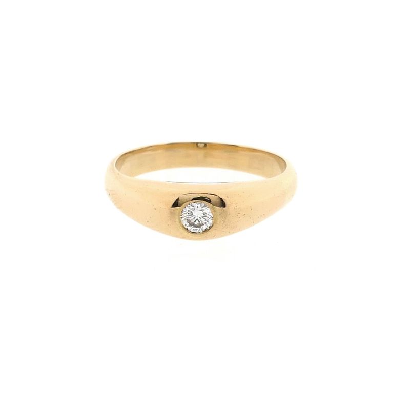 Afbeelding 3 van Gouden solitairring met diamant; 0,10 ct.