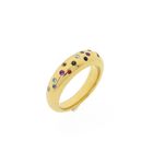 Image 1 of Gold ring set with a cluster of sapphires and diamonds | Bron Jewelry