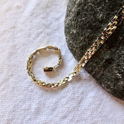 Image 2 of Two-tone gold panther link bracelet | 19 cm