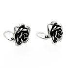 Image 5 of Silver rose clip-on earrings