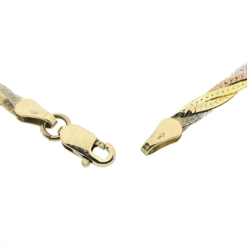 Image 4 of Tricolor gold link bracelet | 19 cm