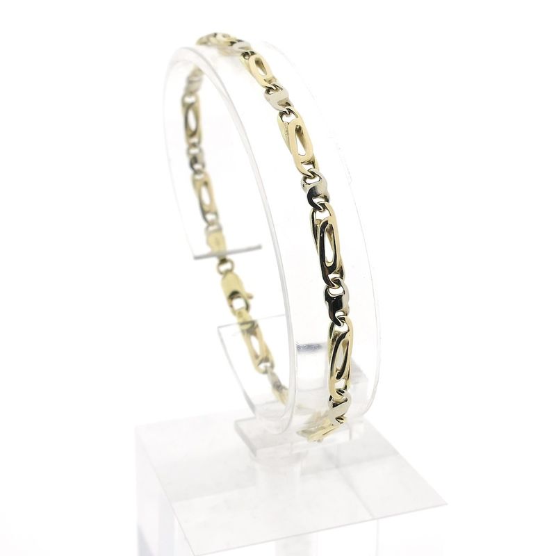 Image 1 of Two-tone gold fantasy link bracelet | 19 cm