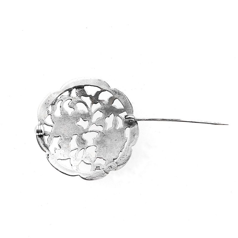 Image 5 of Large silver brooch | Floral design