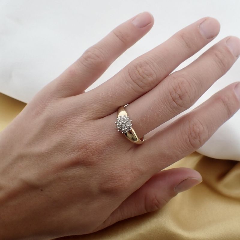 Image 11 of Gold entourage ring with diamonds | 0.19 ct.