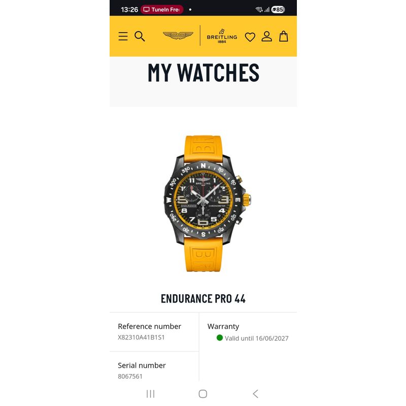 Image 16 of Breitling Endurance Pro 'Yellow' X82310; Men's Chronograph Watch