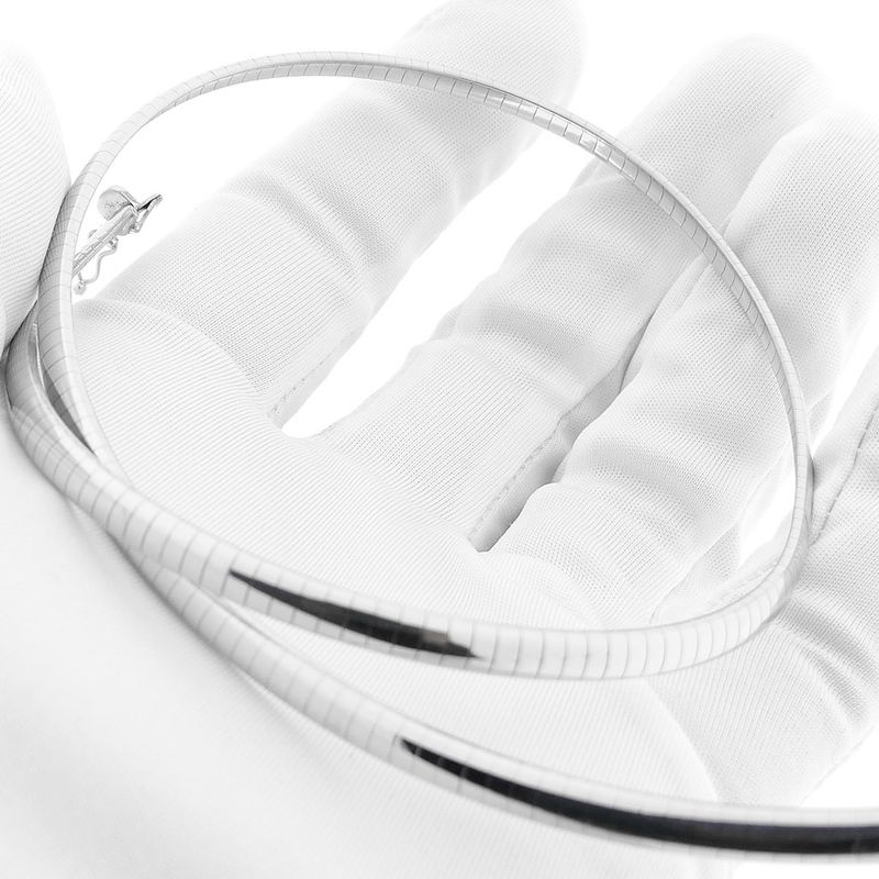 Image 7 of White gold Omega link necklace