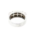 Image 4 of Biba silver ring with orange zirconia stones.