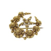 Vintage gold brooch with Zeeland buttons