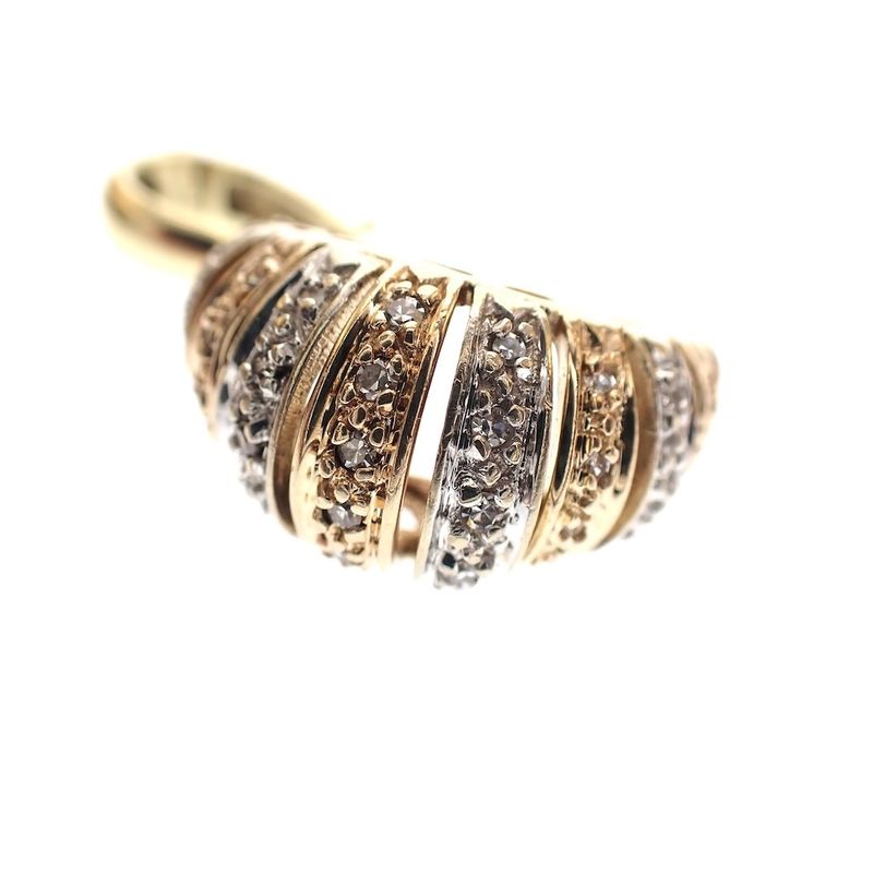 Image 6 of Two-tone gold pendant with 0.34 ct diamond.