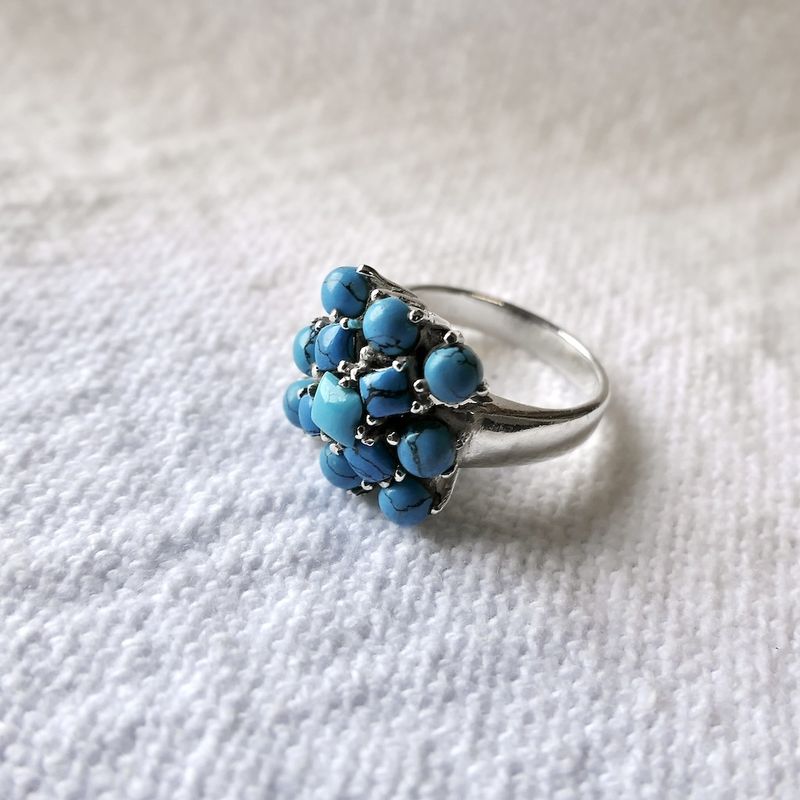 Image 9 of Silver ring with turquoise.