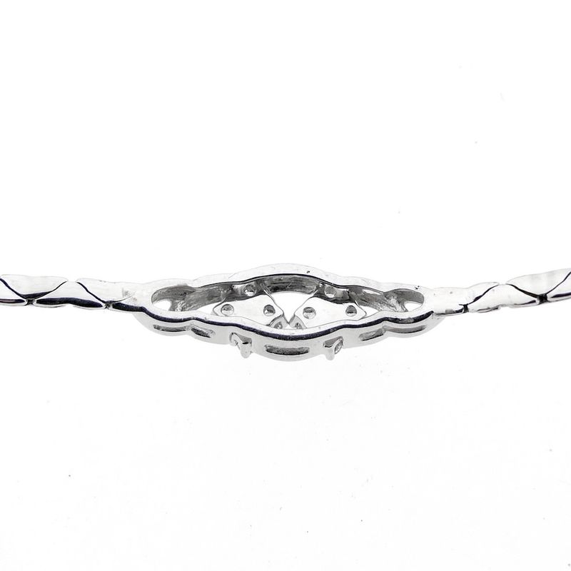 Image 7 of White gold cobra link bracelet with diamonds; 0.28 ct.