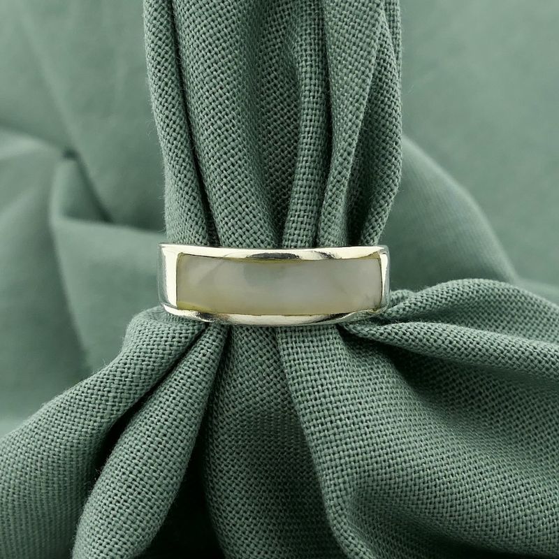 Image 11 of Silver ring with mother of pearl