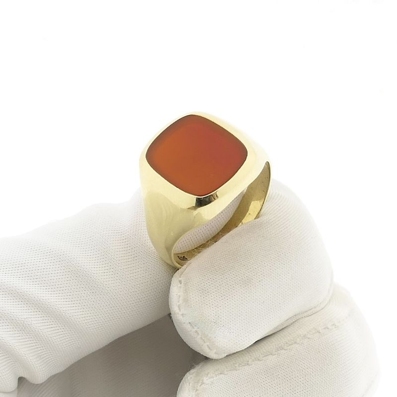 Image 7 of Gold signet ring with carnelian