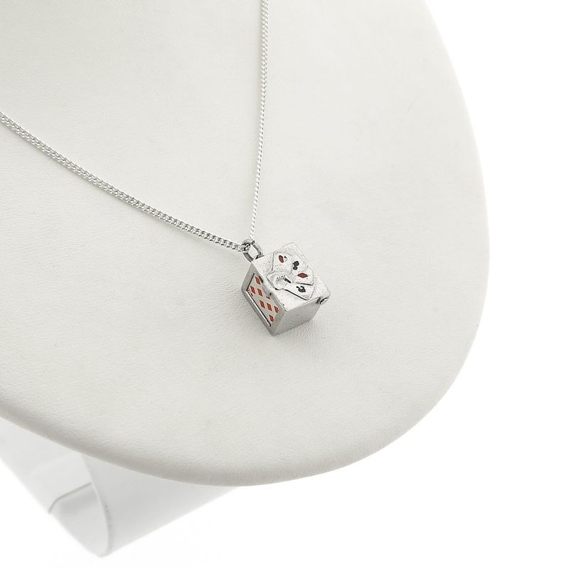 Image 8 of Silver pendant of a card box with cards