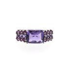 Image 3 of Silver ring with ruby ​​and purple zirconia