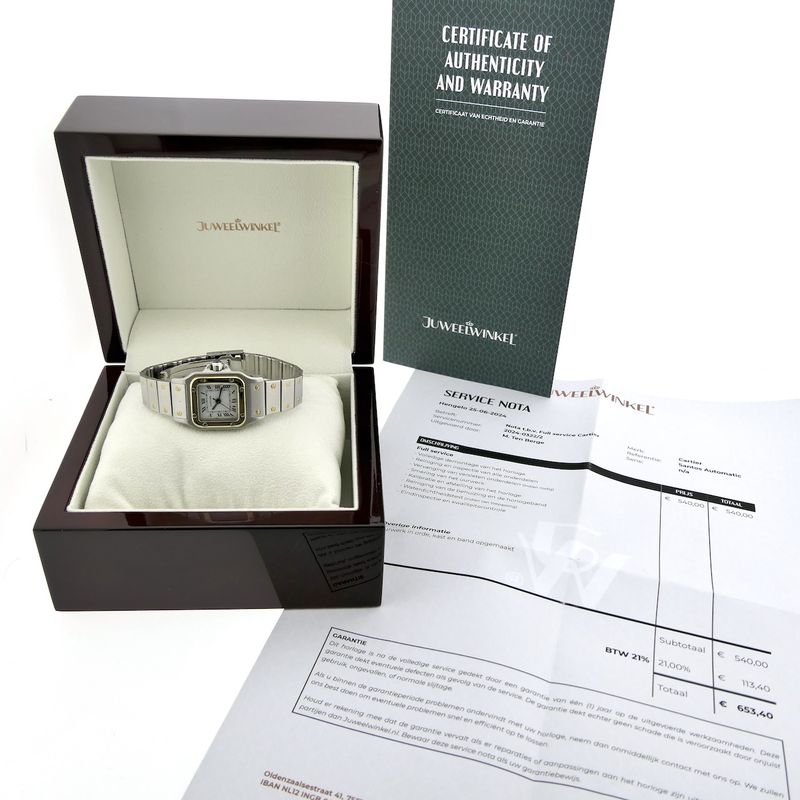 Image 4 of Cartier Santos 'Small' Automatic 0902; Vintage dames horloge