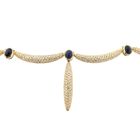 Image 4 of Golden Cardano Link Necklace with Sapphires and Diamonds; 8.47 ct.