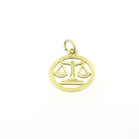 Gold zodiac sign pendant; Libra