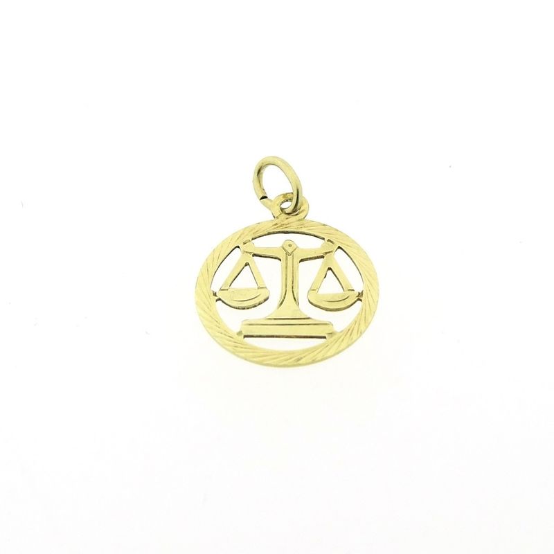Image 1 of Gold zodiac sign pendant; Libra