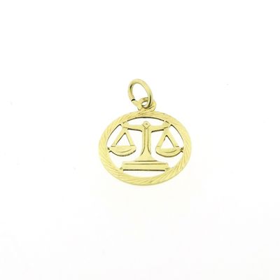 Gold zodiac sign pendant; Libra Image 1 of Gold zodiac sign pendant; Libra