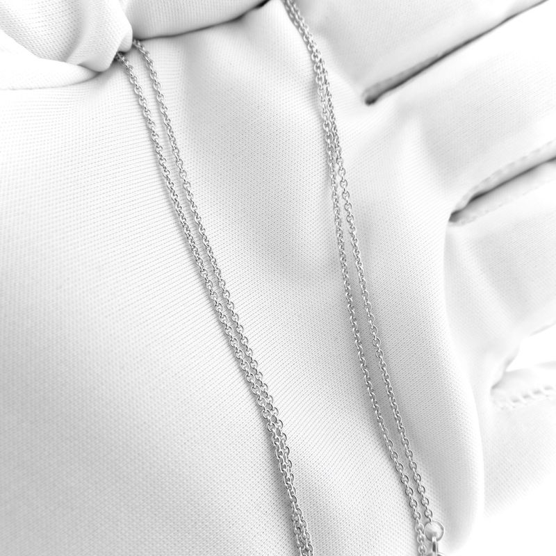 Image 7 of White gold thin anchor link necklace | 42 cm