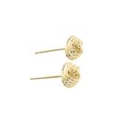 Image 8 of Gold twisted stud earrings as a button