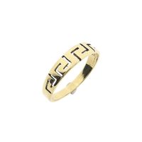 Vintage gold ring with meander pattern